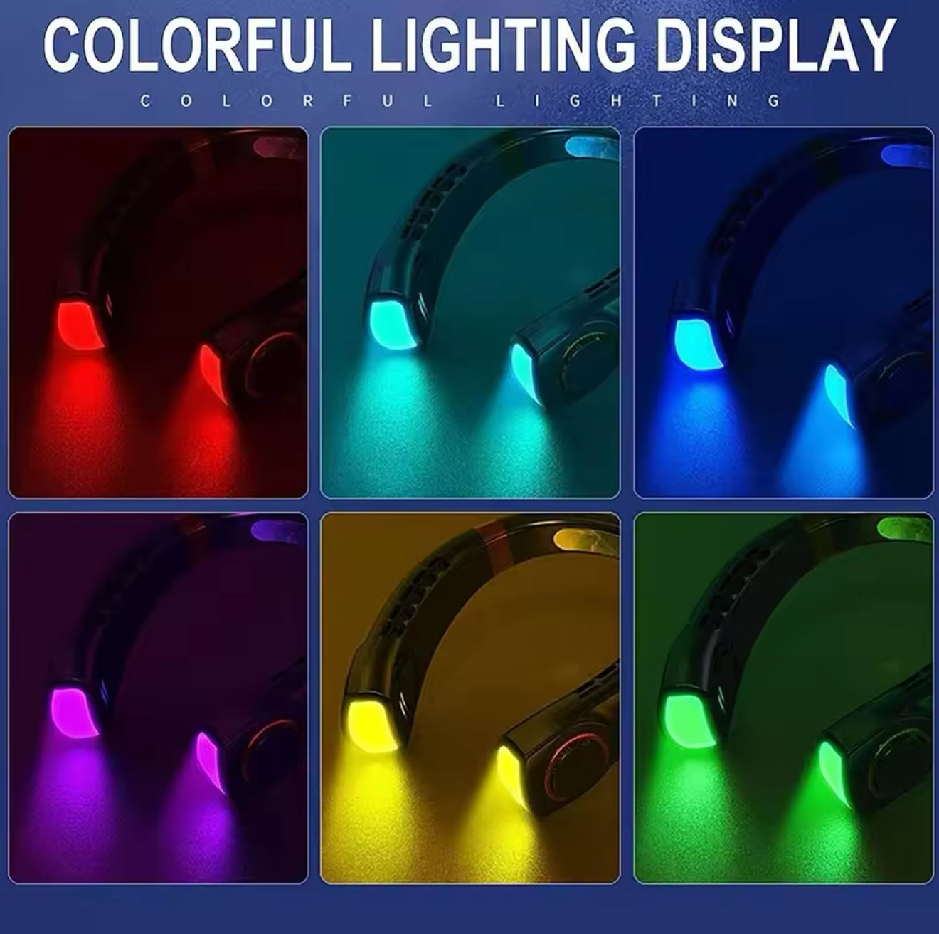 Mini Bladeless Hanging Neck Fan with Digital Display