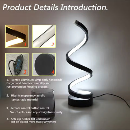 Modern minimalist spiral desk lamp